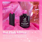 Beetles Glitter Gel Nail Polish (B - Shimmery Pink | Hot Pink Glitter)