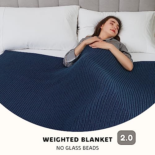 Knitted Weighted Blanket (29-denim Blue / 50" x 60" | 10lbs)