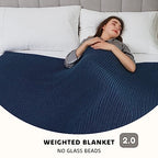 Knitted Weighted Blanket (29-denim Blue / 50" x 60" | 10lbs)