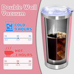 20oz Tumbler Stainless Steel Tumbler Coffee Tumbler with Lid Pink (Pink)