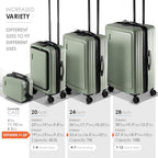 Hard Shell Luggage Sets with Spinner Wheels 4 Piece (4 Piece Set (20/24/28) / Sage Green)