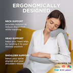 Twist Memory Foam Travel Pillow for Neck (Silver / Extra Large (35" w/ cord))