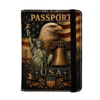 USA Eagle Passport Holders Leather Passport Wallet for Travel Essentials (USA Eagle / One Size)