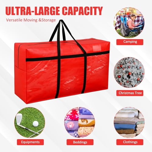 4 Pcs 66 Gallon Extra Large Moving Bags Heavy Duty Storage Bag (66 Gallon / Red)