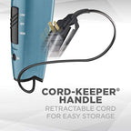Conair Cord-Keeper Dryer with Folding Handle and Retractable Cord,1875W Travel Hair Dryer,Ionic Technology,Teal,(Pack of 4)