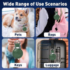 1 Pack Genuine Leather Handcrafted for Airtag Holder Keychain (B9-Green)