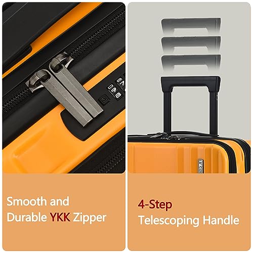16" Carry on Luggage with 2 Laptop Compartments Airline Approved (Orange / 16 Inch)