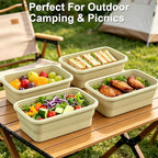 Collapsible Food Storage Containers with Airtight Lid & Air Vent (4x1200ml Lightgreen)