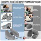 Travel Neck Pillow for Airplane Pillow Comfortably Supports Head (Dark Grey)