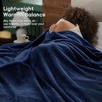 Fleece Blanket Twin 66"x90" (Navy Blue / Twin(66" X 90"))