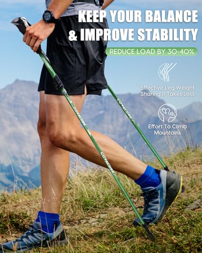 Hiking Poles 7075 Aluminum Tri (Green (39.37''-47.24''))