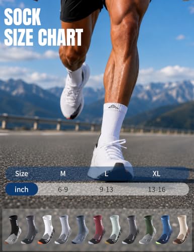 Crew Compression Running Socks (6-9 / A-white Gray Black-3pairs)