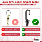 Ultimate Outdoor Bungee Cord Assortment (12 Piece - 72" Double-J Hook)