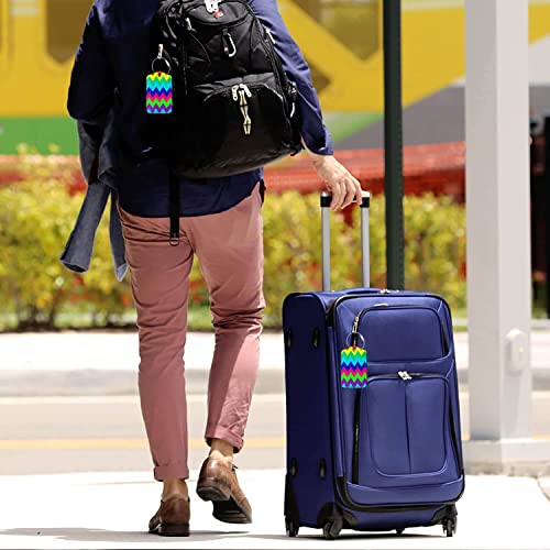 Luggage Tags for Suitcases (Chevron Colorful)