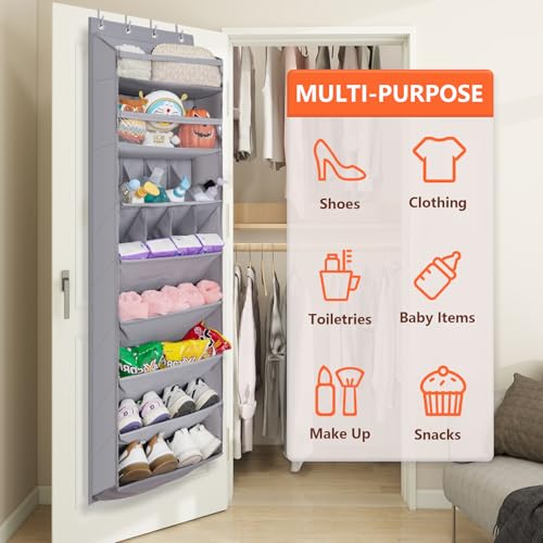 1 Pack Over The Door Shoe Organizer (GREY / 25+ Pairs)