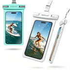 Waterproof Phone Pouch (2 Pack - Green & White7.0")
