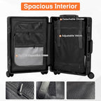 All Aluminum Zipperless Carry On Luggage (Black / 20)