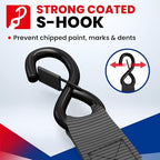 MOCA Heavy Duty Ratchet Straps Tie Down 4 Pack 1.6" x 15ft (Black / 15ft)