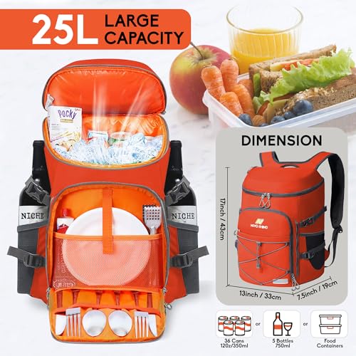 Backpack Coolers Insulated Leak Proof 36 (2025-Orange-36Cans / 36 Cans)