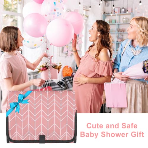 Portable Diaper Changing Pad (Pink Arrow)