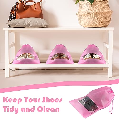 Pink Travel Shoe Bags (Pink / 10 Pack)