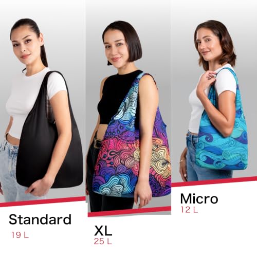 Standard 19L Tote Foldable Packable Reusable Grocery Shopping Bag (Psychedelic)