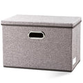 Large Foldable Storage Bin with Lid [1 (Gray / L(1-Pack))