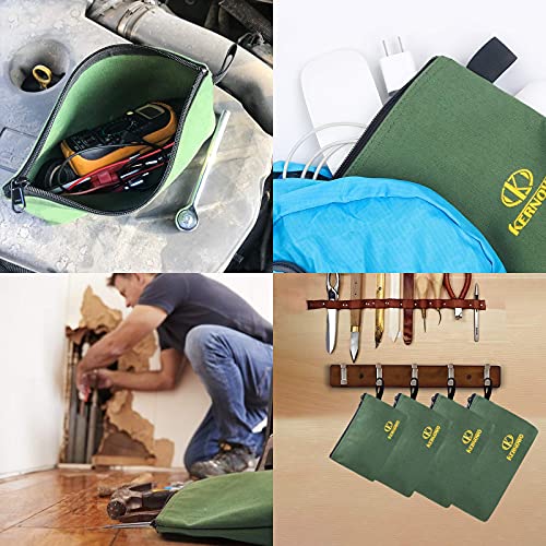Premium Canvas Tool Pouch Zipper Bag (13/11.5/9.5/7.5 inch / Army Green)