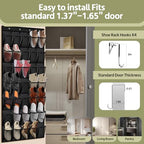 35 Pocket Over the Door Shoe Organizer (Black)