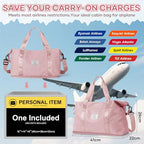 Travel Duffel Bag Carry On Overnight Weekender Bags for Women Hospital Tote (B-pink-expandable / X-large)