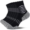 Ankle Compression Socks for Men Athletic Running Socks with Cushioned Support 3 Pairs (Small / Cushioned‑black(3 Pairs))