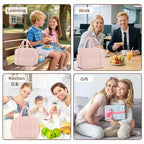 Corduroy Lunch Box Lunch Bag for Women Men (A-Pink / Small - 7L)