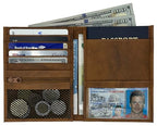 Deluxe Personalized Monogrammed Antique Saddle RFID Leather Passport Wallet (Antique Saddle / Deluxe)