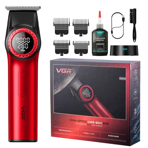 977 Cordless Hair Trimmer for Men with Zero (Red)