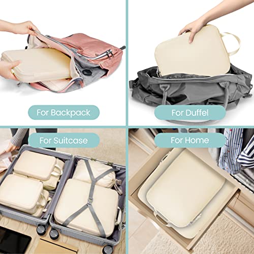 Compression Packing Cubes for Travel (08 Beige / 6-Piece Set)