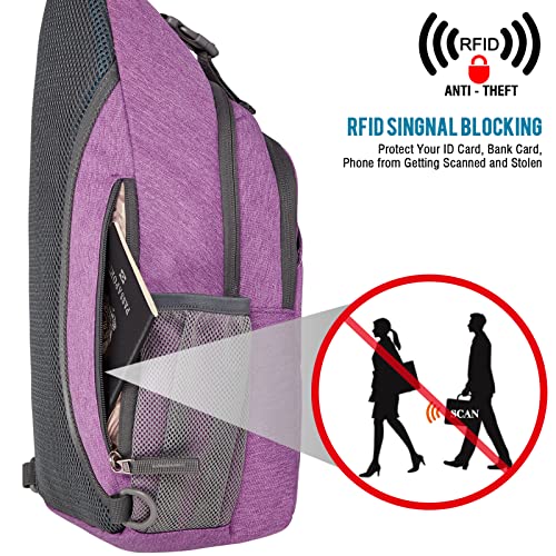 Sling Bag for Men Women (Light Purple)