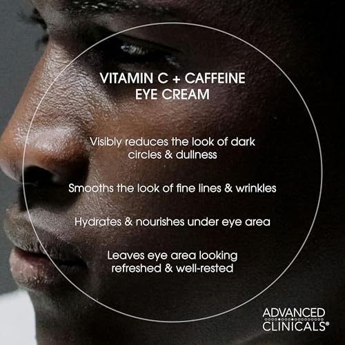 Brightening Vitamin C Body Cream Lotion + Vitamin C & Caffeine Eye Cream Face Moisturizer Skin Care Set For Women (Vitamin C Eye Cream + Body Cream Set / 2 Piece Set)