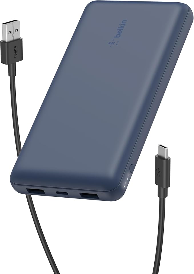Belkin Portable Charger, USB C Power Bank 20000 mAh w/ 2 USB-A Ports, 15W w/ by Belkin
