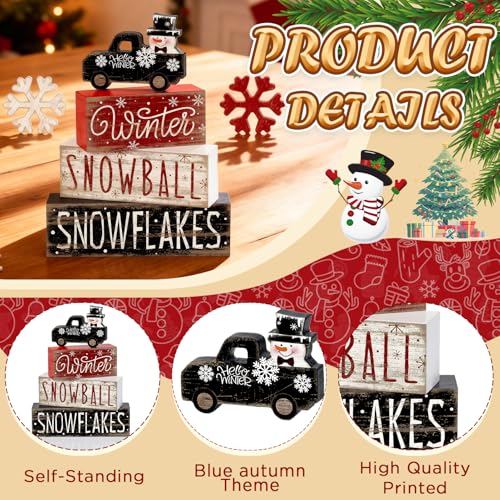 Tiered Tray Decor Set (Snowman Truck)
