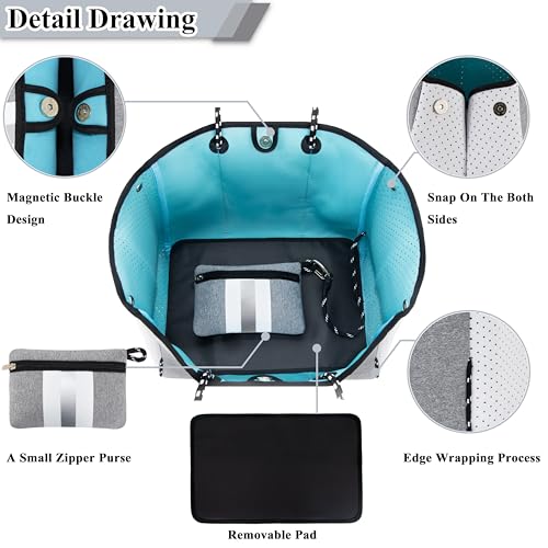 Neoprene Multipurpose Beach Bag Tote Bag (Grey 2 / Large)