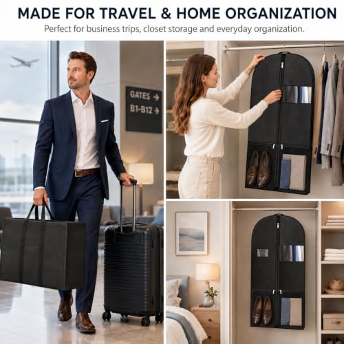 43 Inch Gusseted Garment Bag for Closet Storage and Workwear Organization (Garmentbag 43INCH 1 pack)