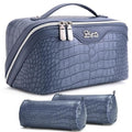 Travel Makeup Bag Cosmetic Bags for Women (E-3-Blue)