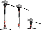 IFOOTAGE Cobra 3 Monopod with Pedal C180F-P with Fulid Head K5S, Carbon Fiber by IFOOTAGE