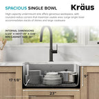 Stainless Steel 25 in 16 Gauge Undermount Kitchen Sink KA1US25B (25 Inch / Single Bowl)