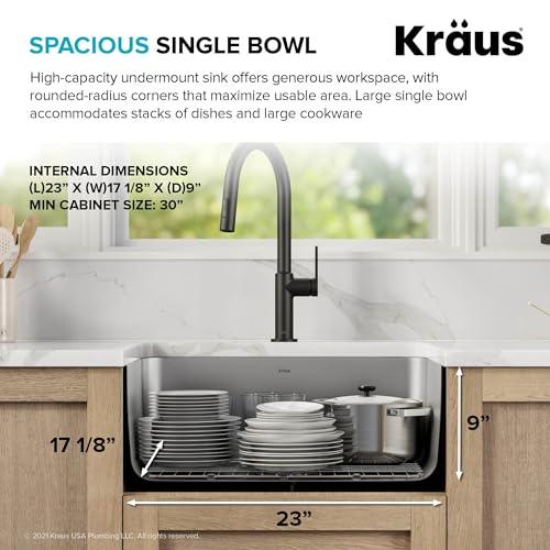 Stainless Steel 25 in 16 Gauge Undermount Kitchen Sink KA1US25B (25 Inch / Single Bowl)
