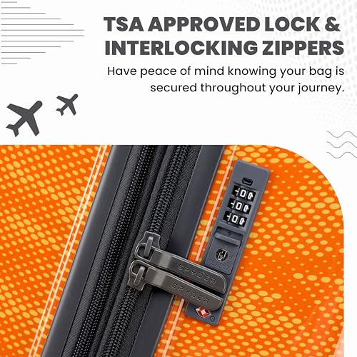 Matrix 29 Inch Large Luggage Expandable Hardside Upright Suitcase with 360° Spinner Wheels (Orange / Large Checked)
