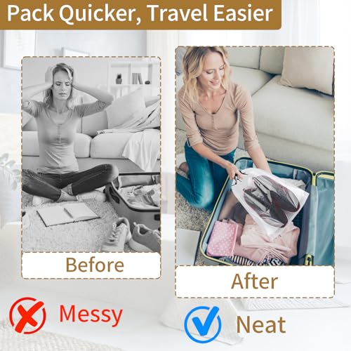 50 Pack Shoe Bags for Travel (Clear)