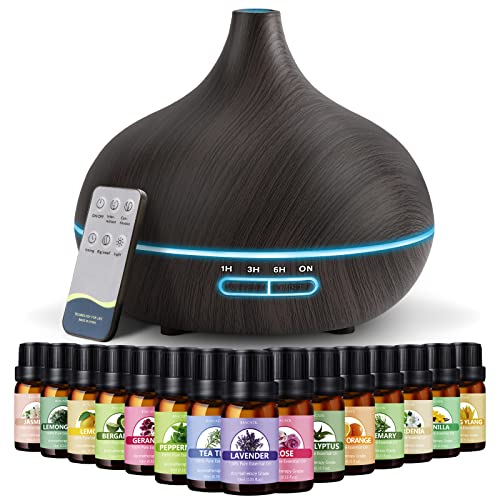 550ml Aromatherapy Diffuser with 15x10mL Essential Oils
