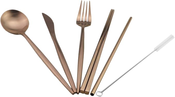 Gugrida Reusable Travel Utensils, 7 Piece Portable 304 Stainless Steel - Image 7