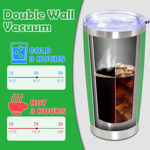 20oz Tumbler Stainless Steel Tumbler Coffee Tumbler with Lid Green (Green)